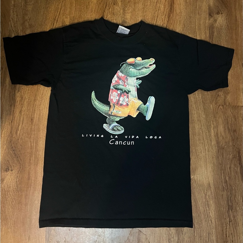 Yazbek vintage black alligator design streetwear “Living la Vida loca” , Men’s M